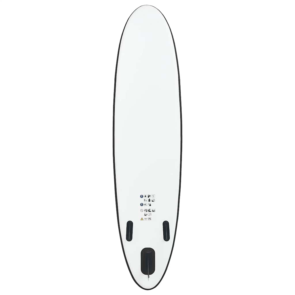 Conjunto prancha de paddle SUP insuflável preto e branco