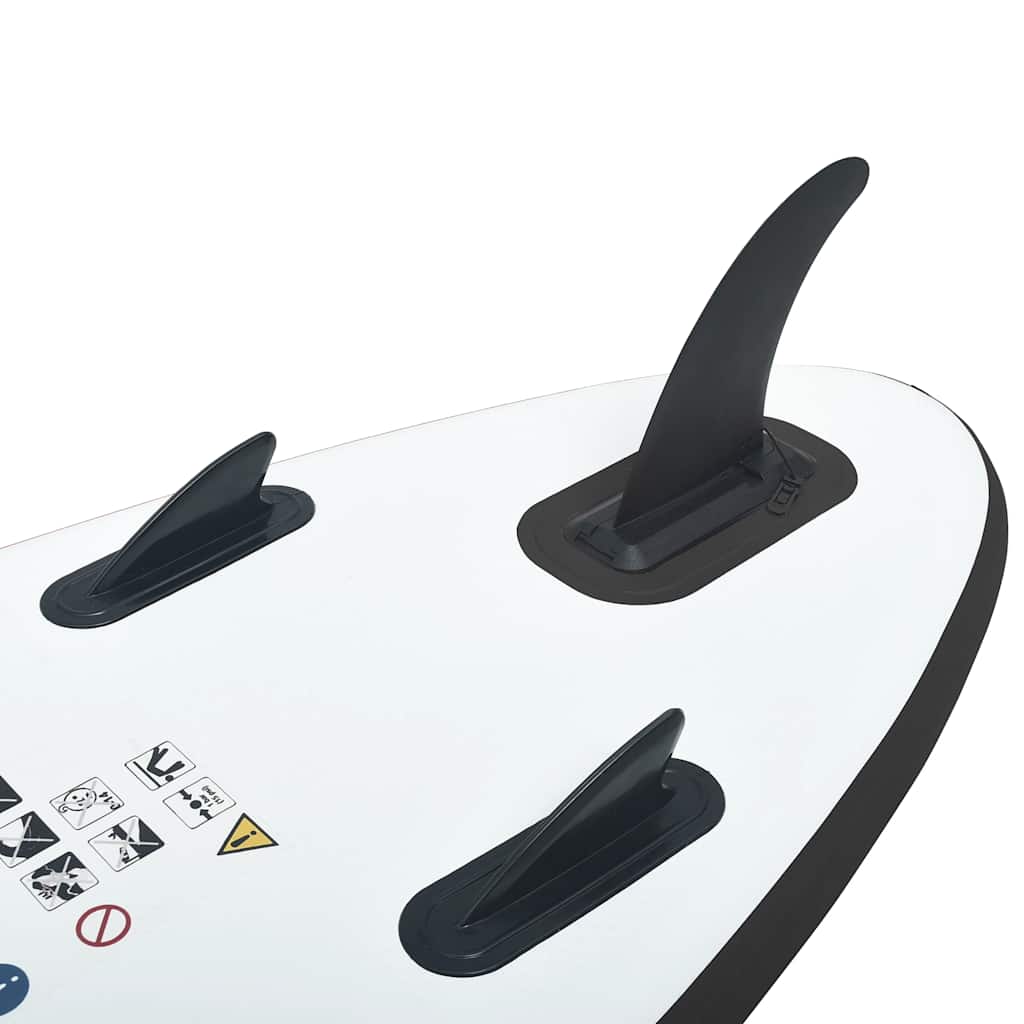 Conjunto prancha de paddle SUP insuflável preto e branco