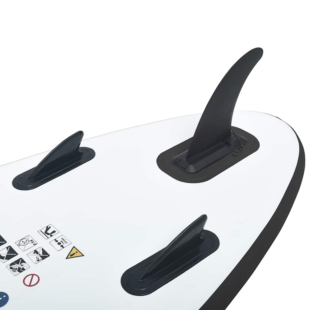 Conjunto prancha de paddle SUP insuflável preto e branco