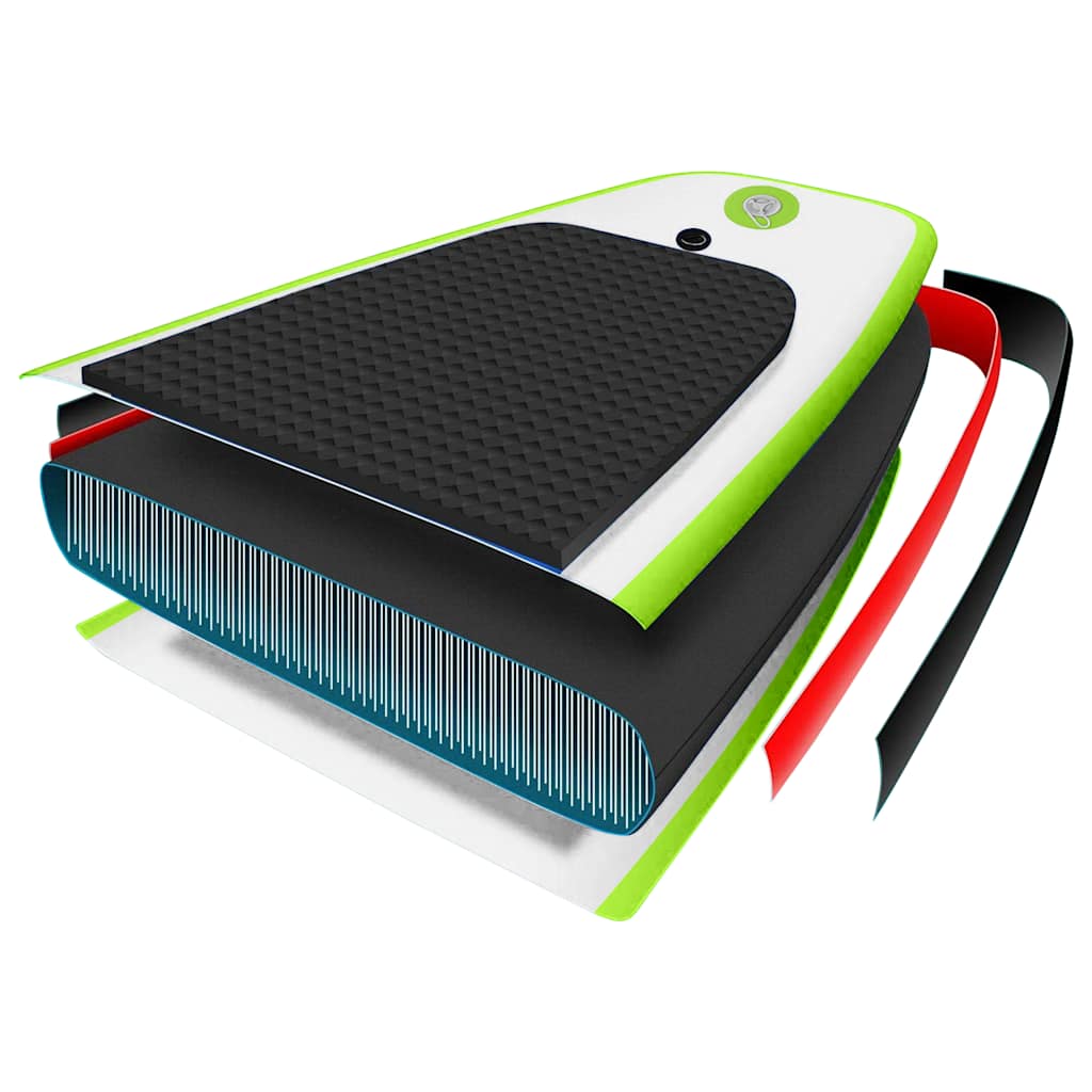 Conjunto prancha de paddle SUP insuflável verde e branco