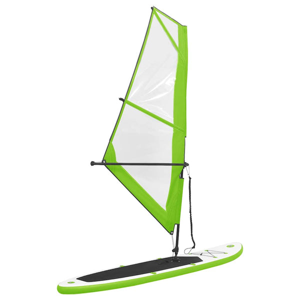 Conjunto prancha paddle SUP insuflável c/ vela verde/branco