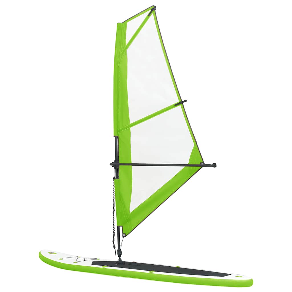 Conjunto prancha paddle SUP insuflável c/ vela verde/branco