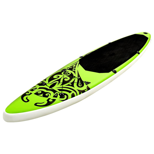 Conjunto prancha de paddle SUP insuflável 305x76x15 cm verde