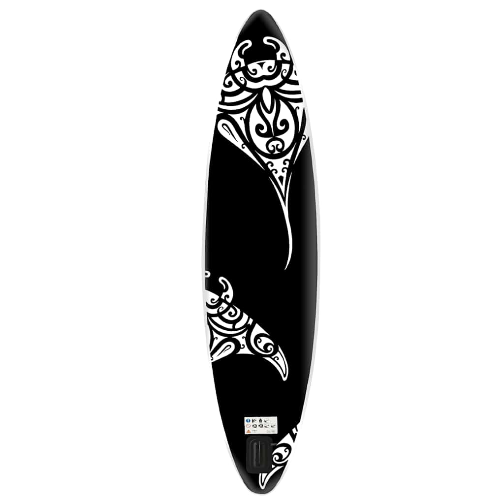 Conjunto prancha de paddle SUP insuflável 305x76x15 cm preto