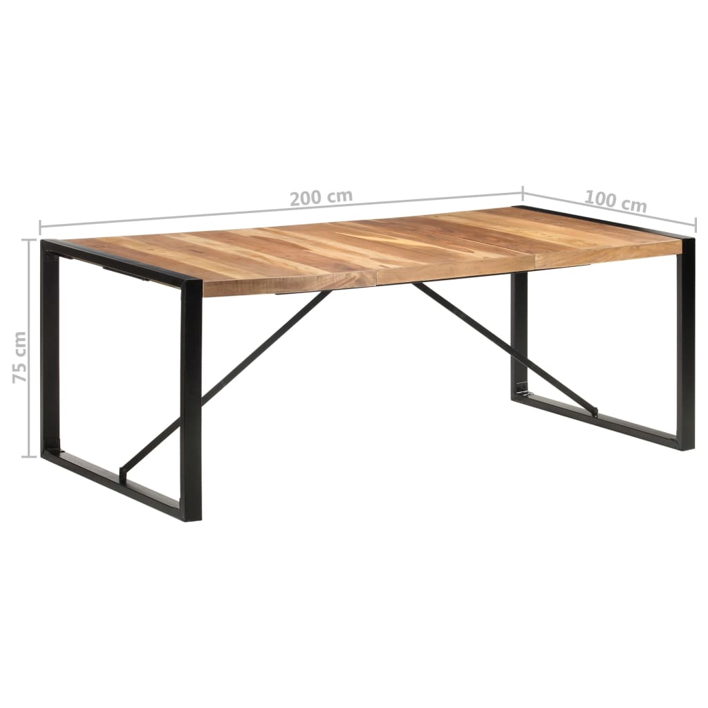 Mesa de jantar 200x100x75 cm madeira maciça