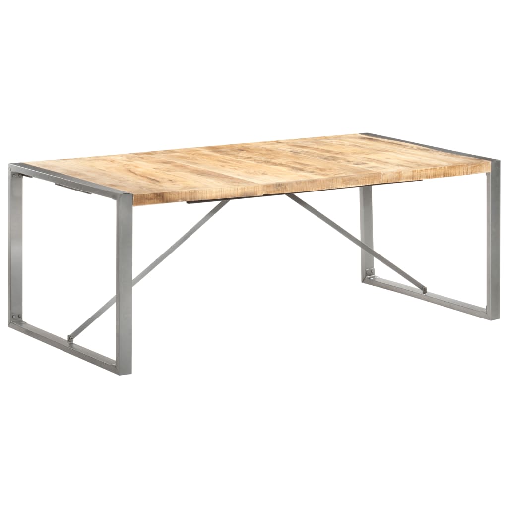 Mesa de jantar 200x100x75 cm madeira de mangueira maciça áspera