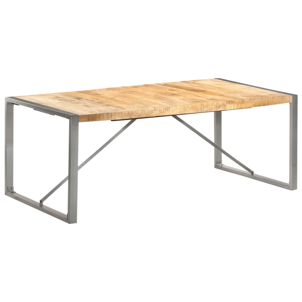 Mesa de jantar 200x100x75 cm madeira de mangueira maciça áspera