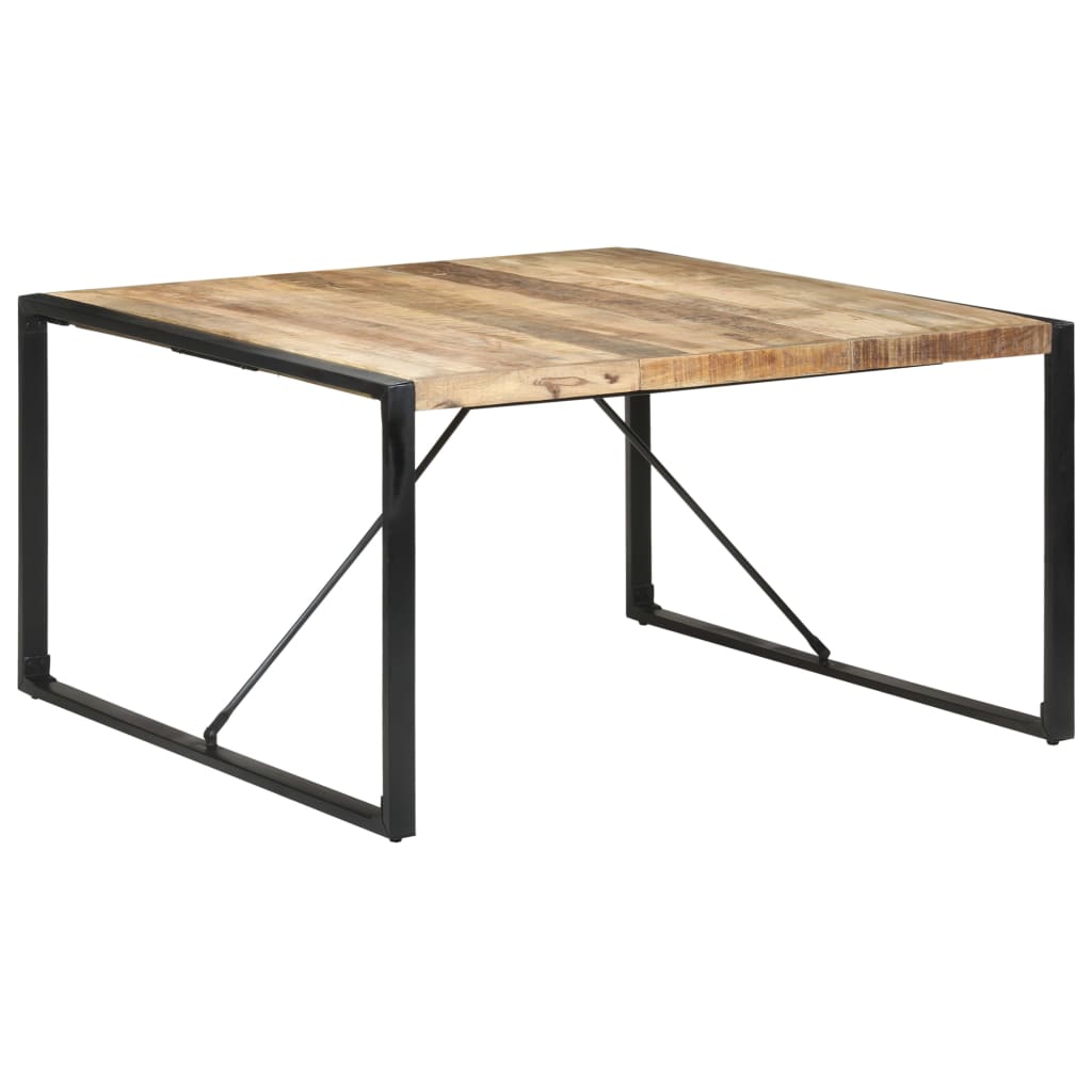 Mesa de jantar 140x140x75 cm madeira de mangueira áspera