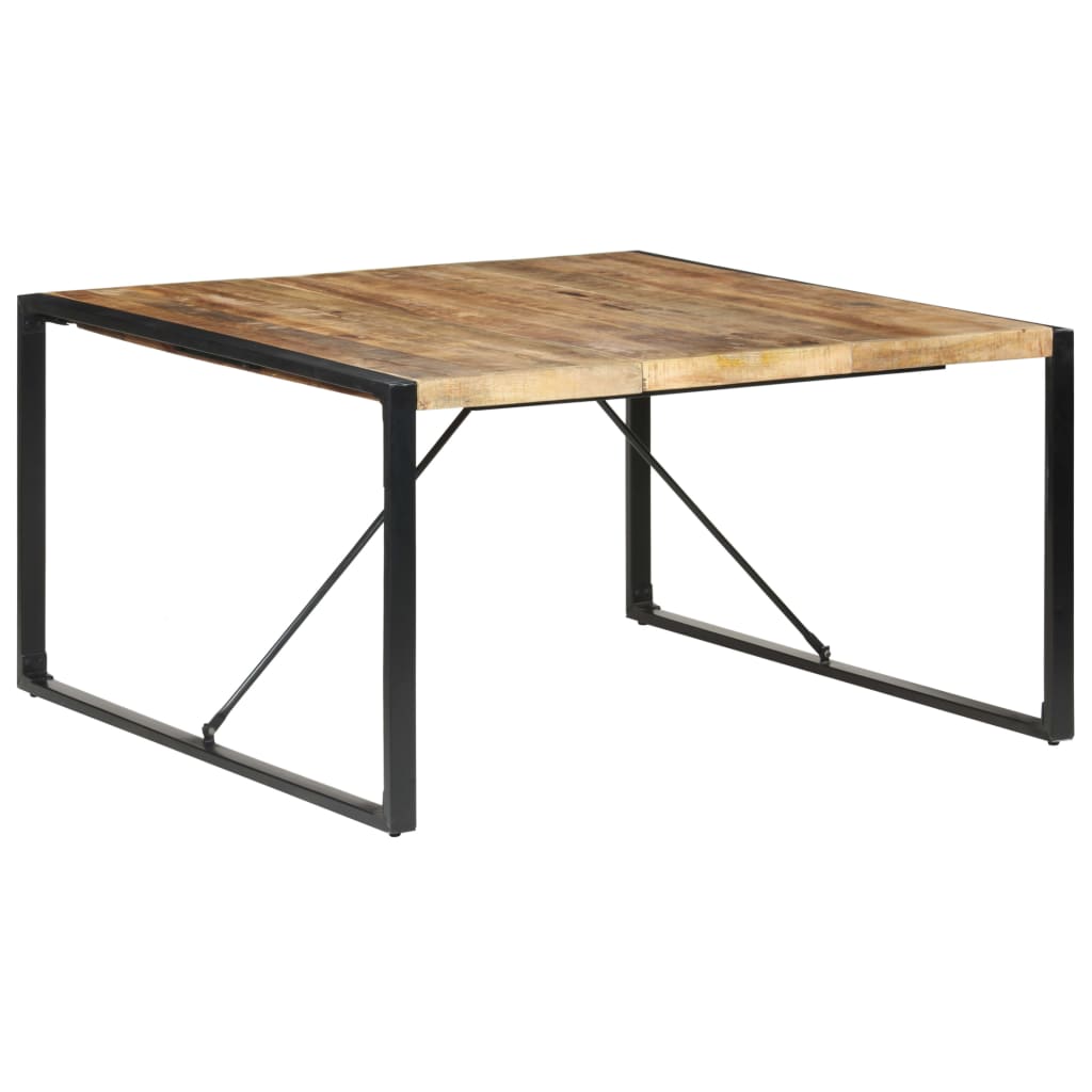 Mesa de jantar 140x140x75 cm madeira de mangueira áspera