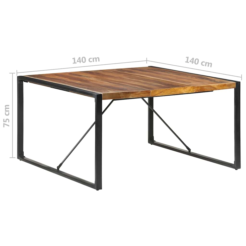 Mesa de jantar 140x140x75 cm madeira maciça
