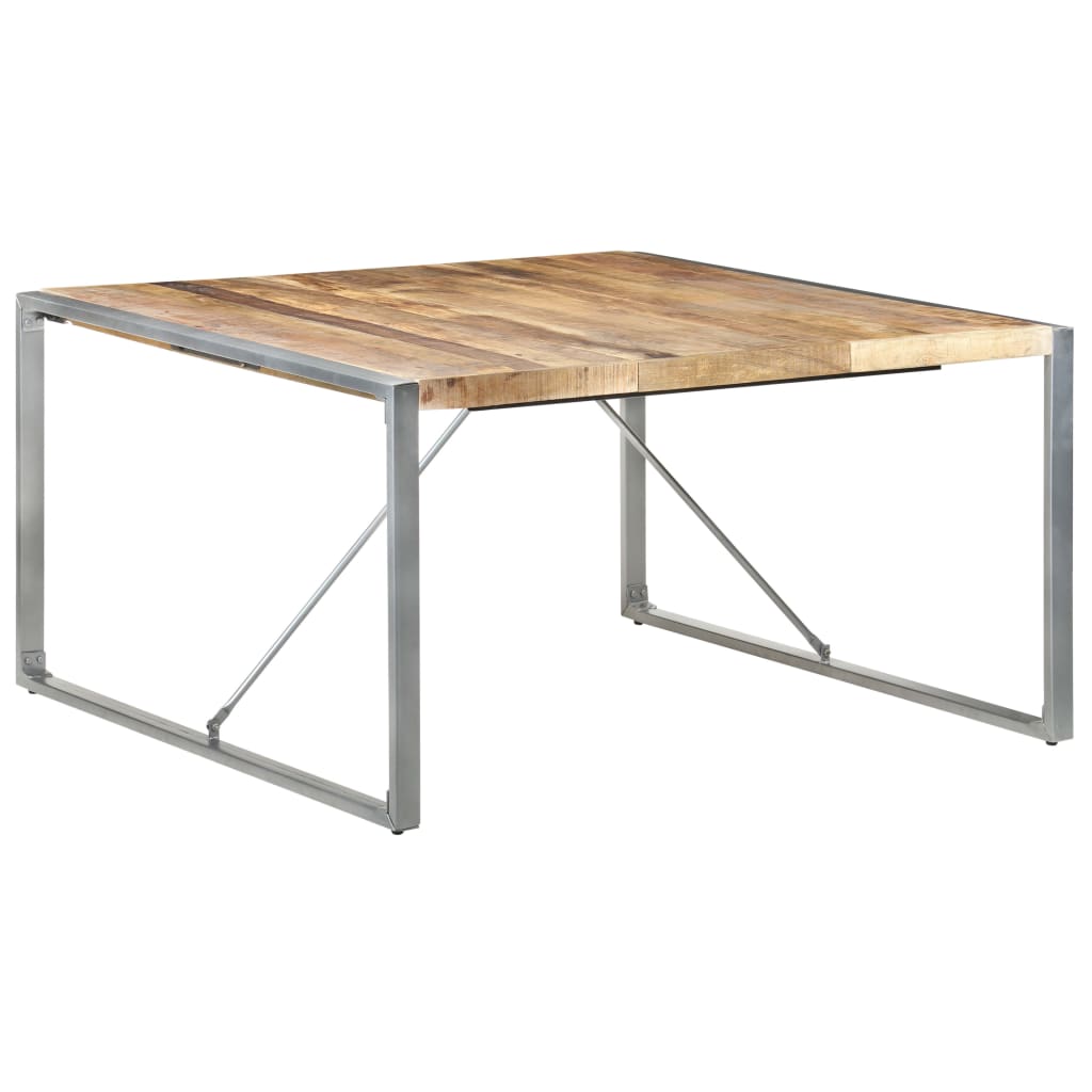 Mesa de jantar 140x140x75 cm madeira de mangueira áspera