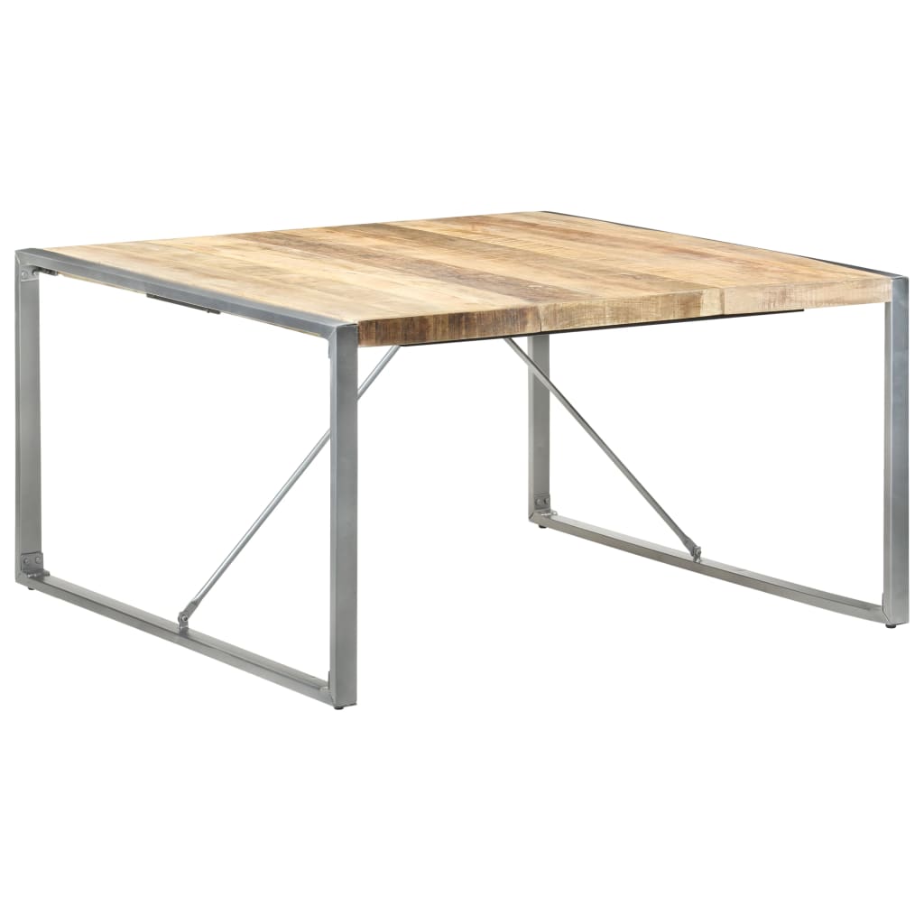 Mesa de jantar 140x140x75 cm madeira de mangueira áspera