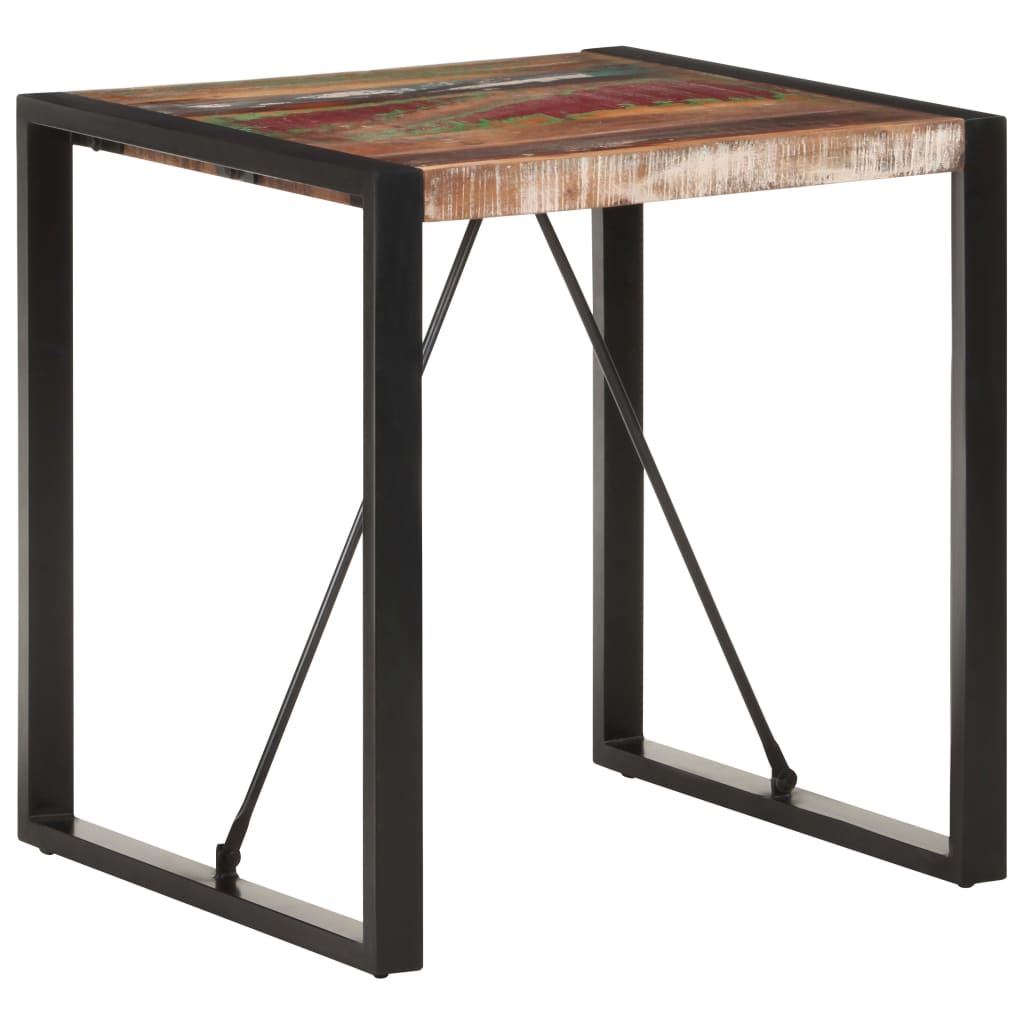 Mesa de jantar 70x70x75 cm madeira recuperada maciça