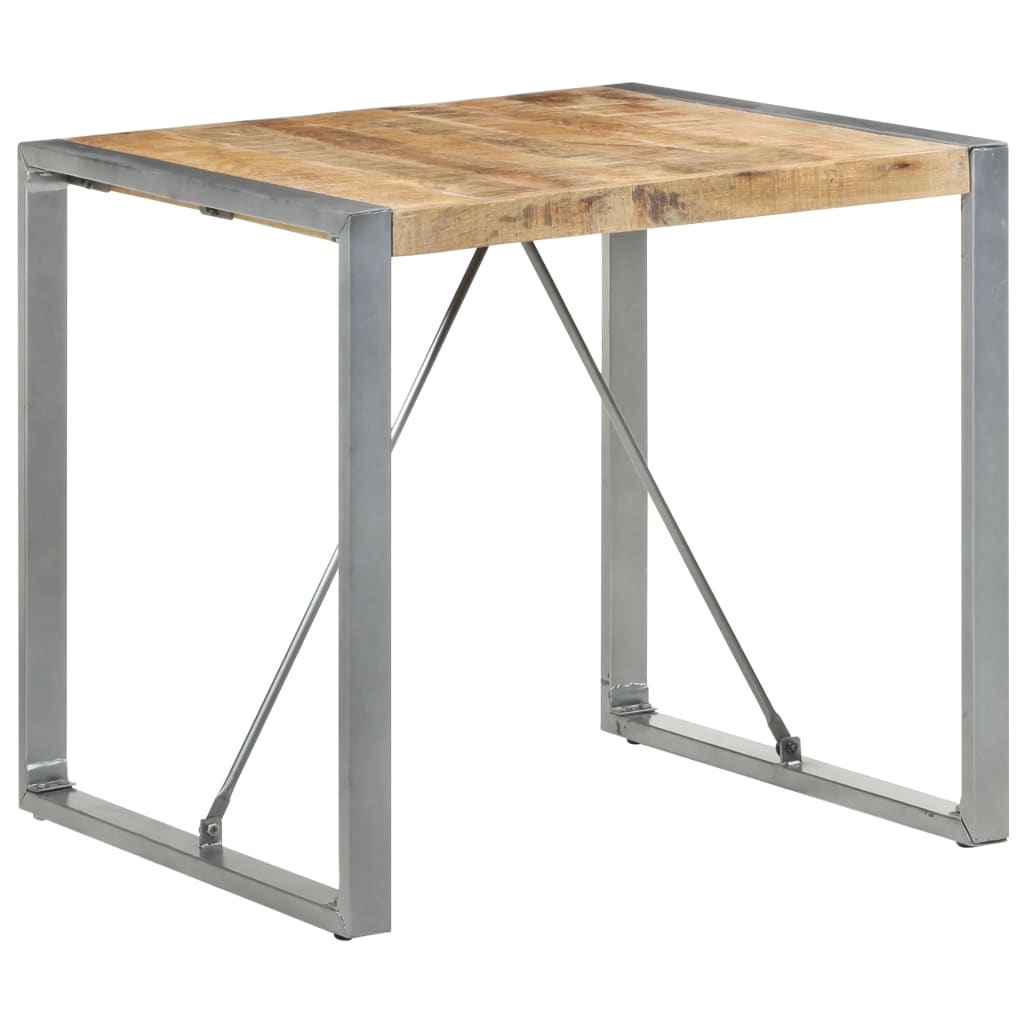 Mesa de jantar 80x80x75 cm madeira de mangueira áspera