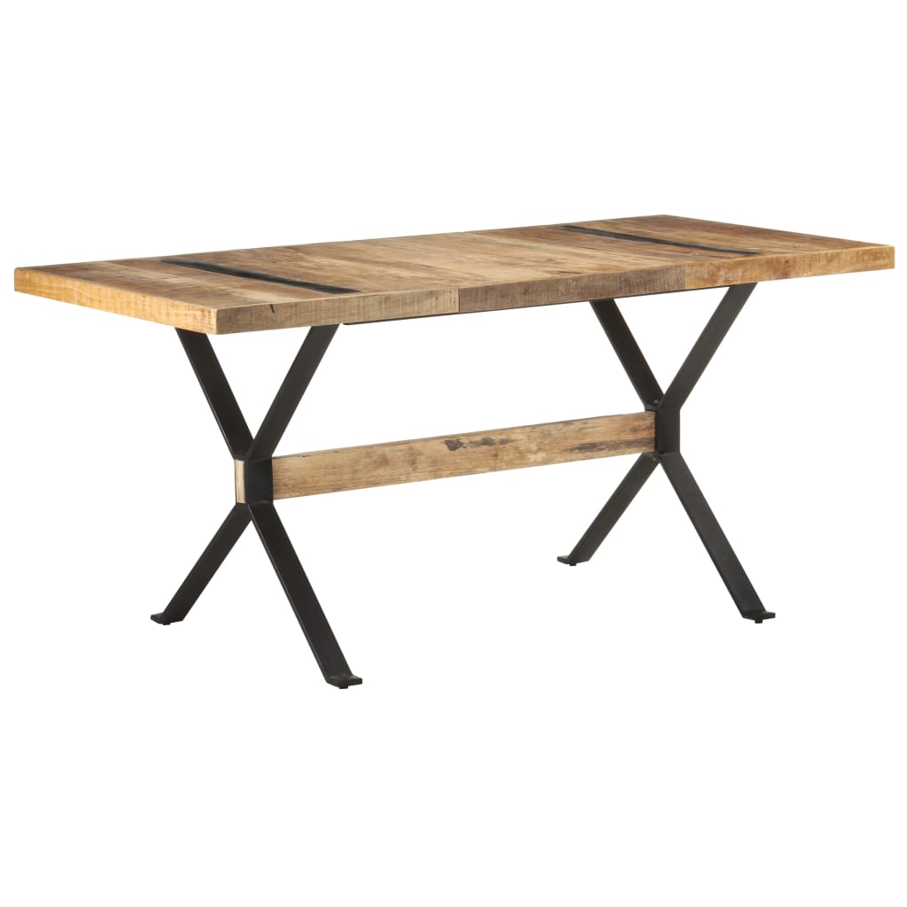 Mesa de jantar 160x80x76 cm madeira de mangueira áspera