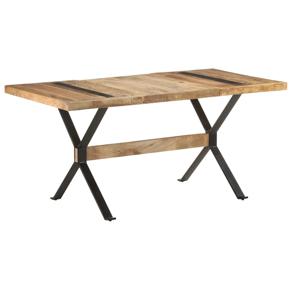 Mesa de jantar 160x80x76 cm madeira de mangueira áspera