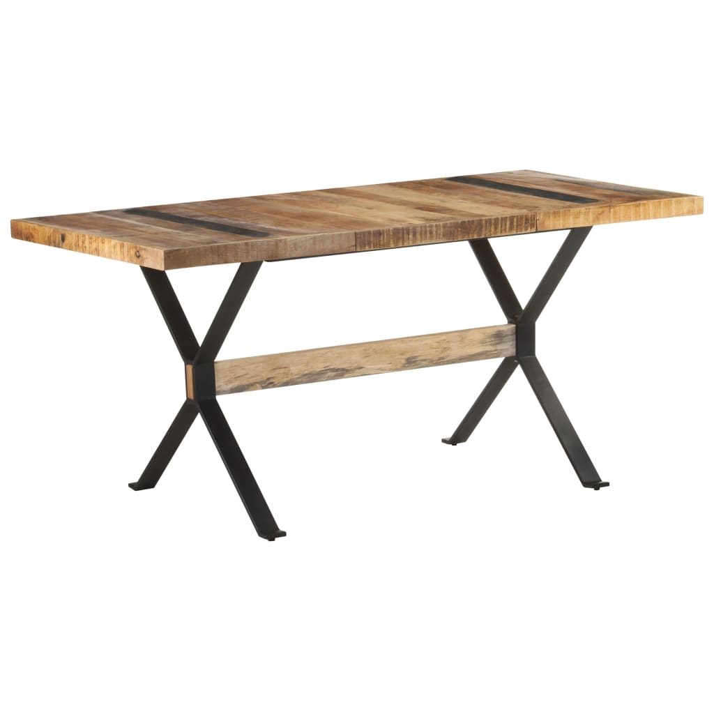 Mesa de jantar 160x80x76 cm madeira de mangueira áspera