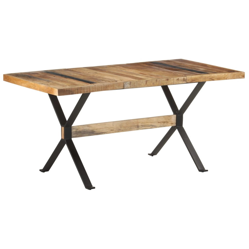 Mesa de jantar 160x80x76 cm madeira de mangueira áspera