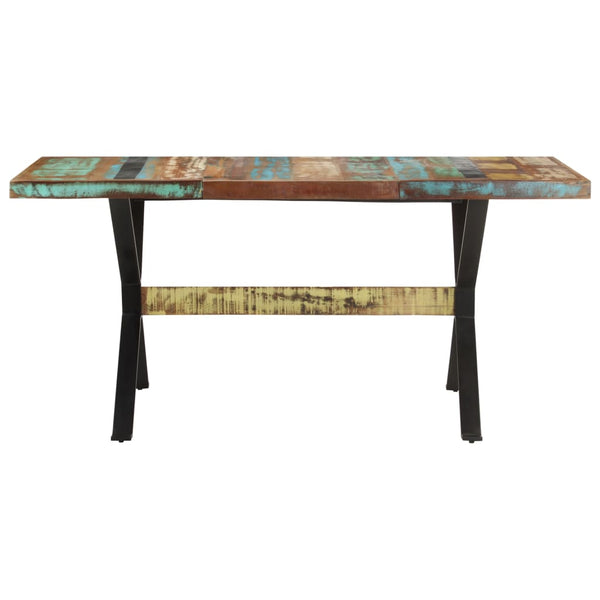 Mesa de jantar 160x80x76 cm madeira recuperada maciça