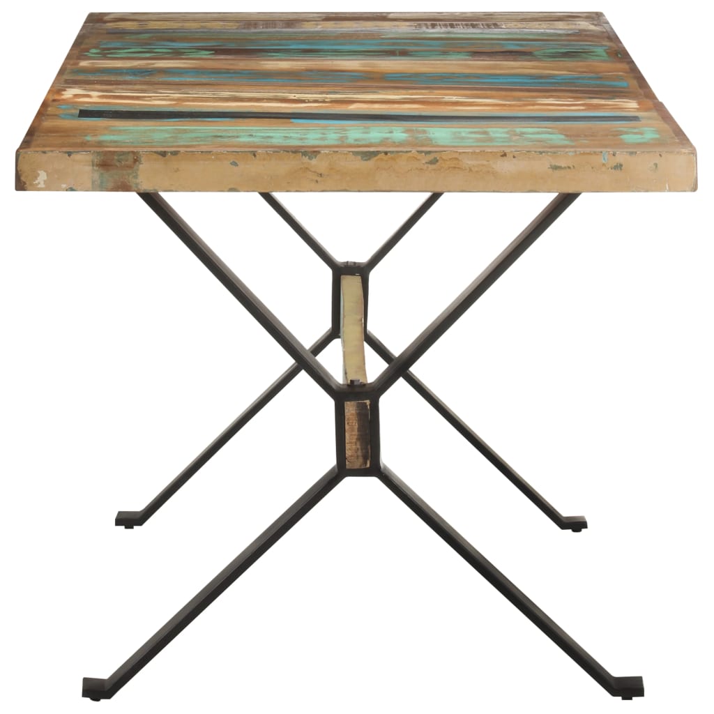 Mesa de jantar 160x80x76 cm madeira recuperada maciça