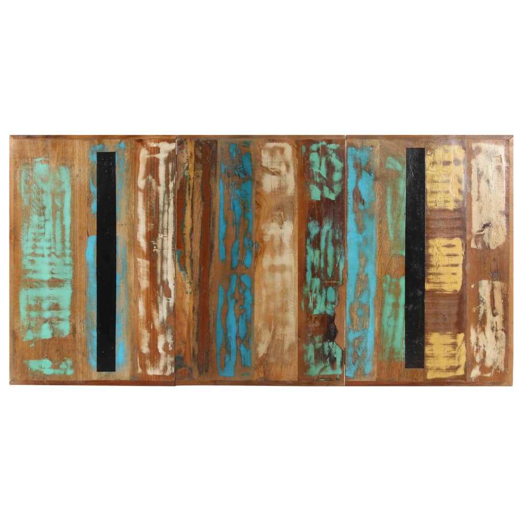 Mesa de jantar 160x80x76 cm madeira recuperada maciça