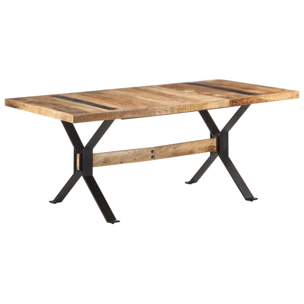 Mesa de jantar 180x90x76 cm madeira de mangueira áspera