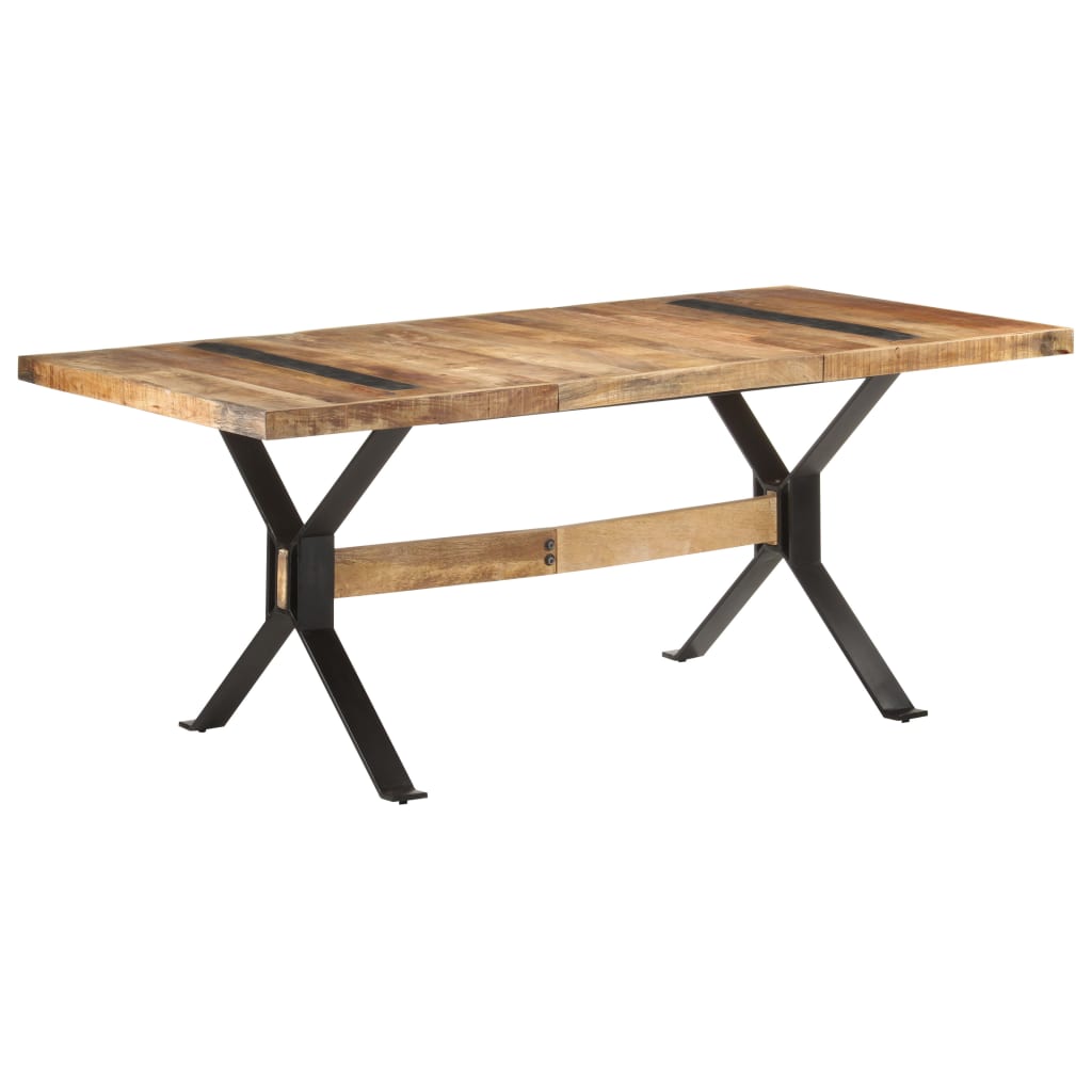 Mesa de jantar 180x90x76 cm madeira de mangueira áspera