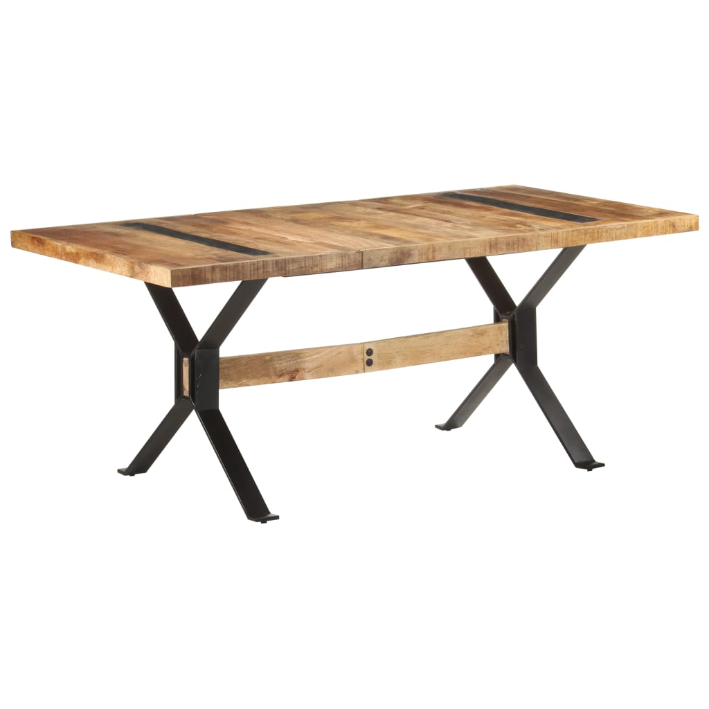Mesa de jantar 180x90x76 cm madeira de mangueira áspera