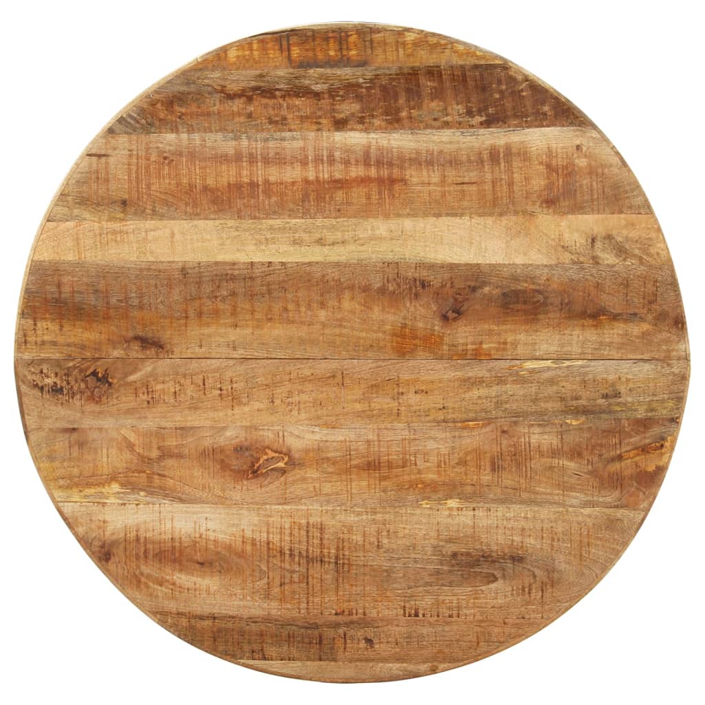 Mesa de jantar redonda 100x100x75cm madeira de mangueira áspera