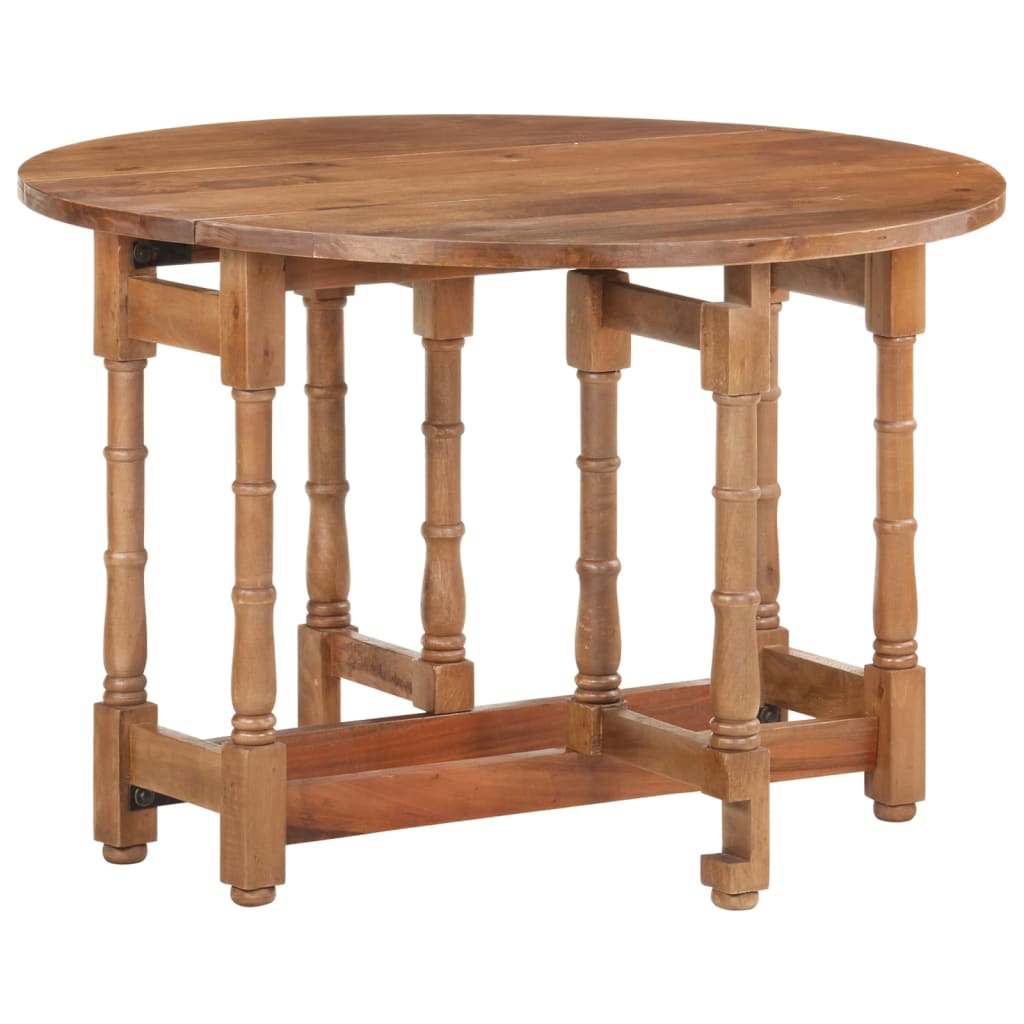 Mesa de jantar redonda 110x76 cm madeira de mangueira maciça
