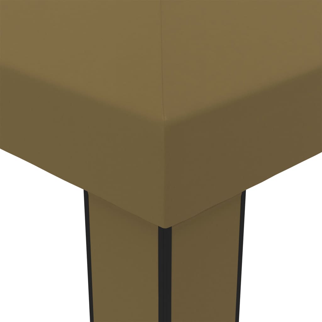 Gazebo com telhado duplo 3x6 m 180 g/m² cinza-acastanhado