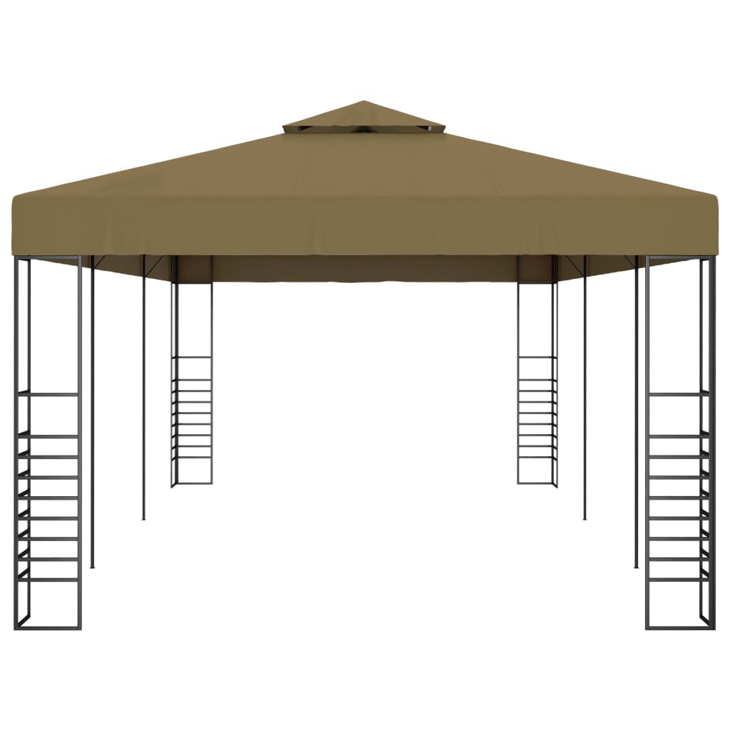 Gazebo 6x3x2,7 m 180 g/m² cinzento-acastanhado