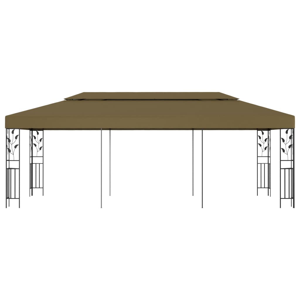 Gazebo 6x3 m 180 g/m² cinzento-acastanhado