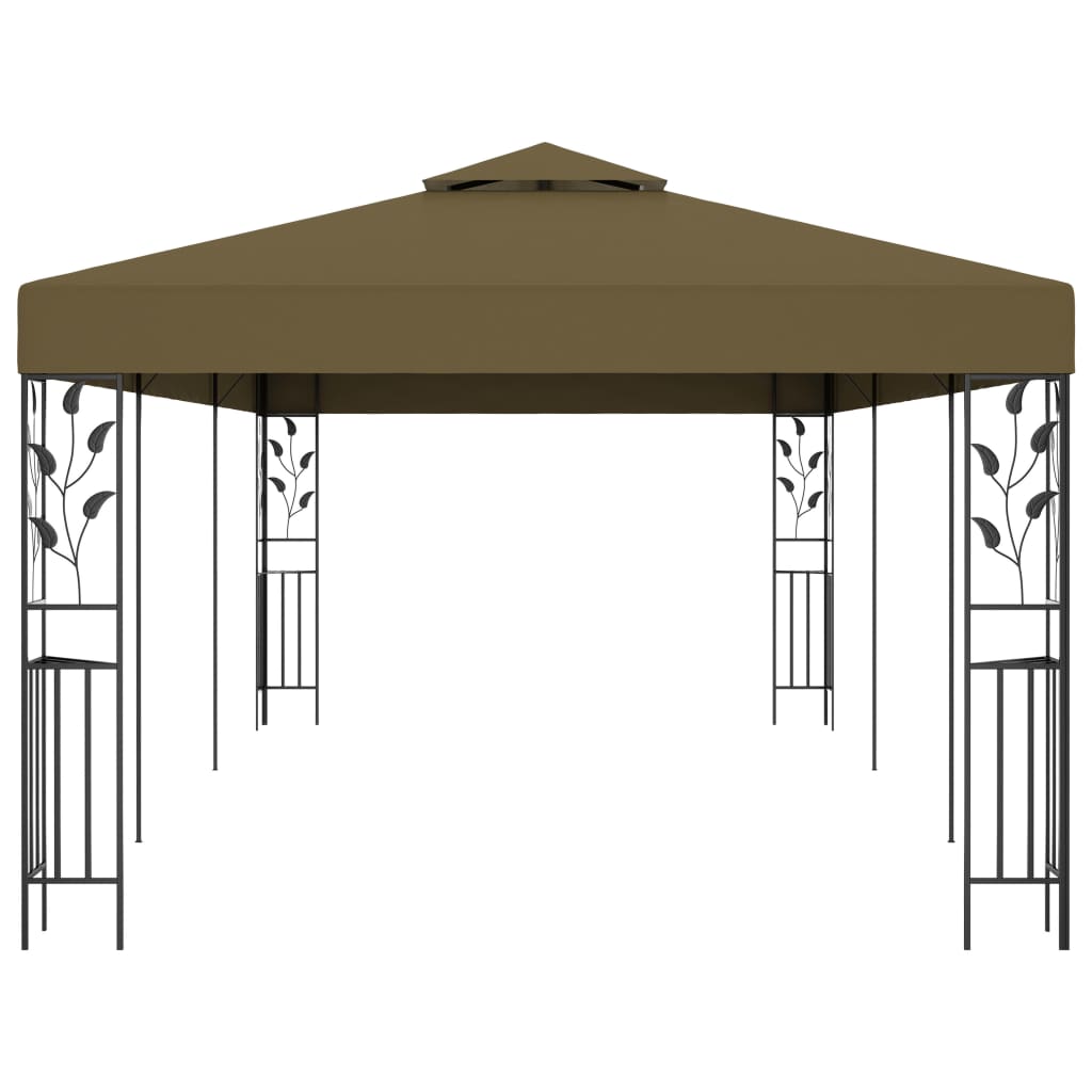 Gazebo 6x3 m 180 g/m² cinzento-acastanhado