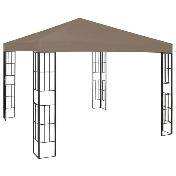 Gazebo 3x3 m cinzento-acastanhado