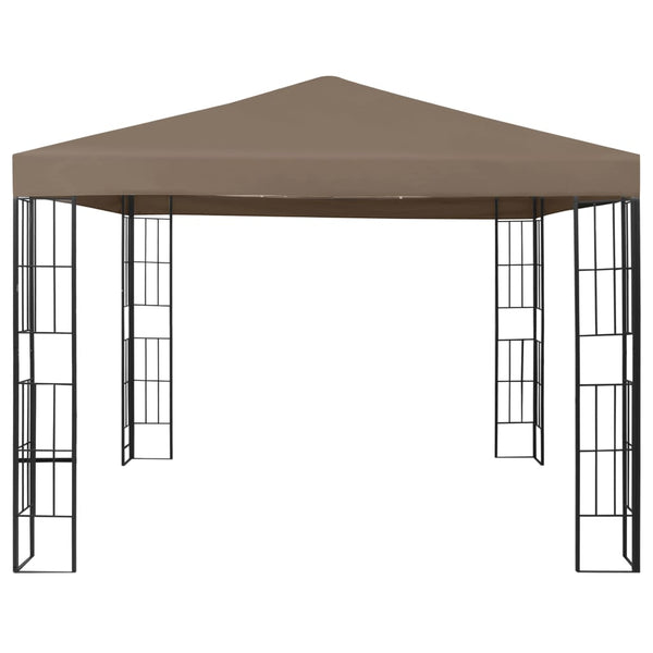 Gazebo 3x3 m cinzento-acastanhado