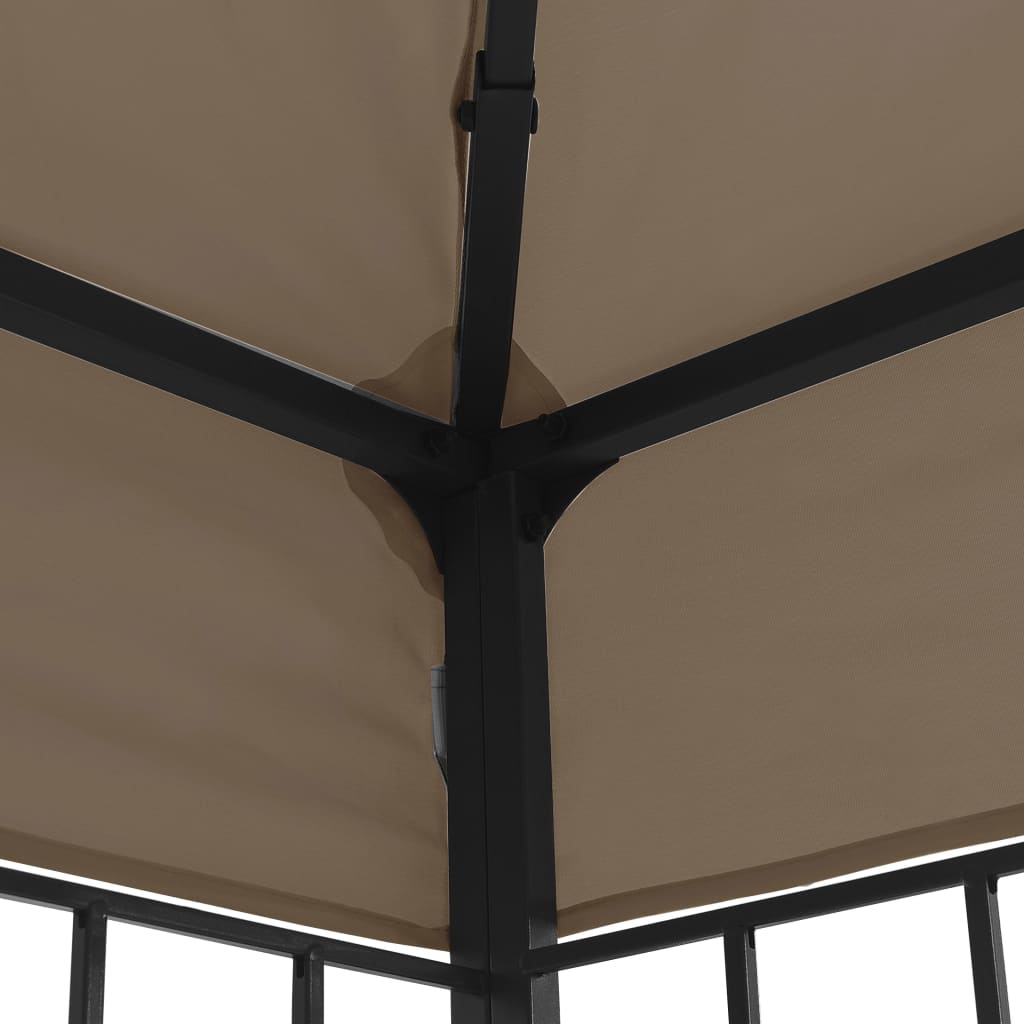 Gazebo 3x3 m cinzento-acastanhado