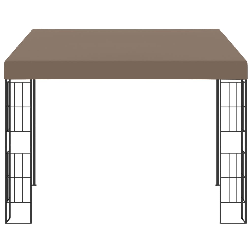 Gazebo de montagem na parede 3x3 m tecido cinzento-acastanhado