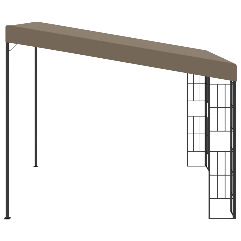 Gazebo de montagem na parede 3x3 m tecido cinzento-acastanhado