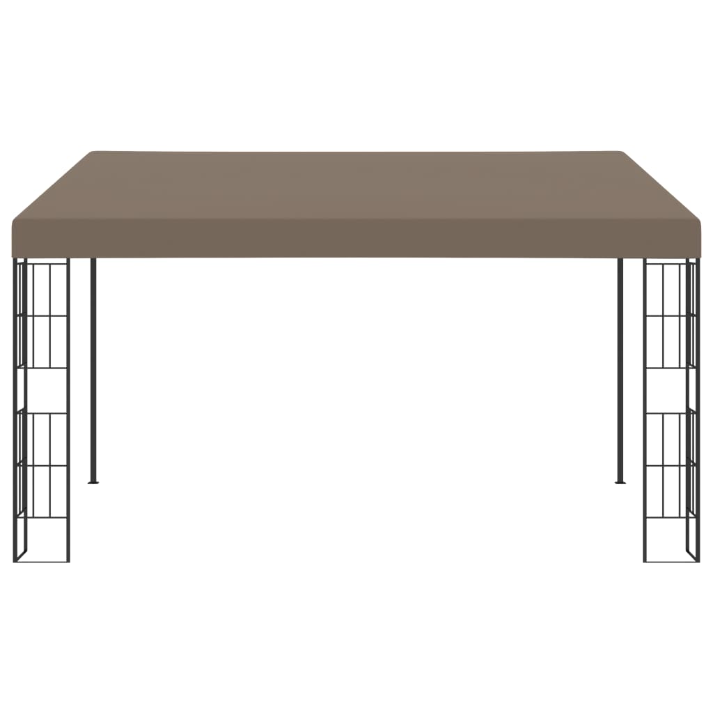 Gazebo de montagem na parede 4x3 m tecido cinzento-acastanhado