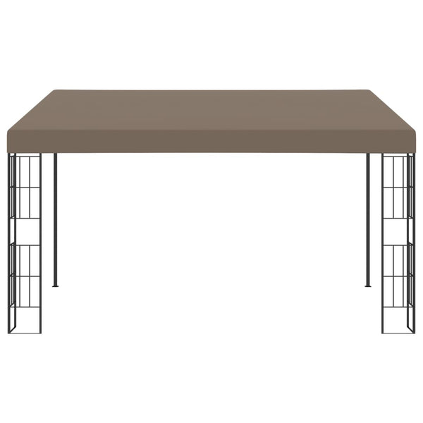 Gazebo de montagem na parede 4x3 m tecido cinzento-acastanhado