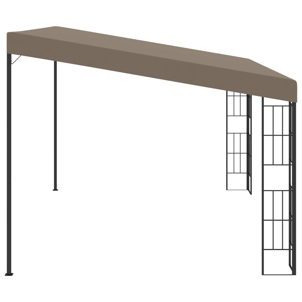 Gazebo de montagem na parede 4x3 m tecido cinzento-acastanhado