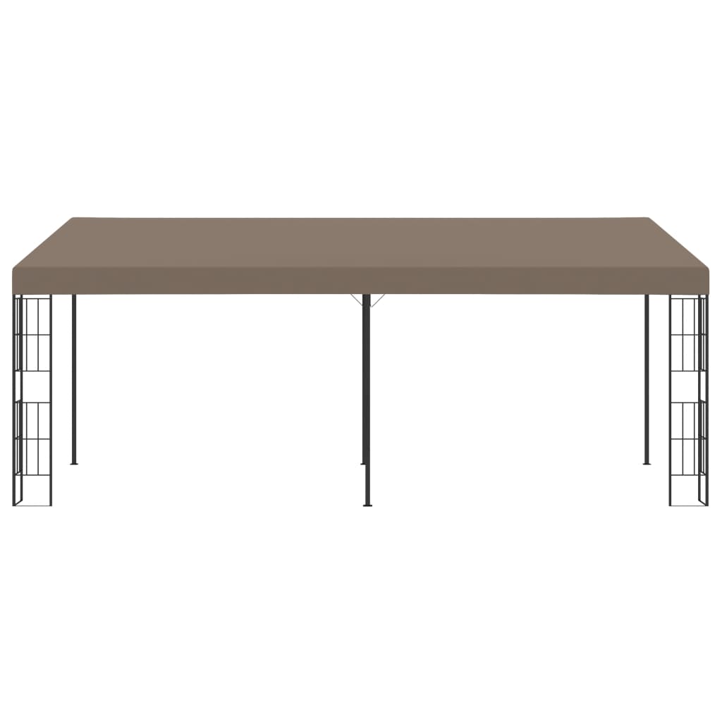 Gazebo de montagem na parede 6x3 m tecido cinzento-acastanhado
