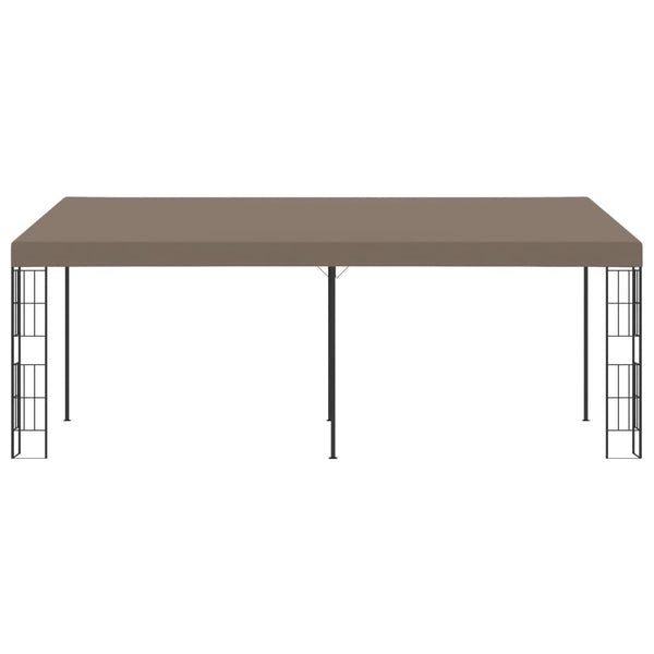 Gazebo de montagem na parede 6x3 m tecido cinzento-acastanhado