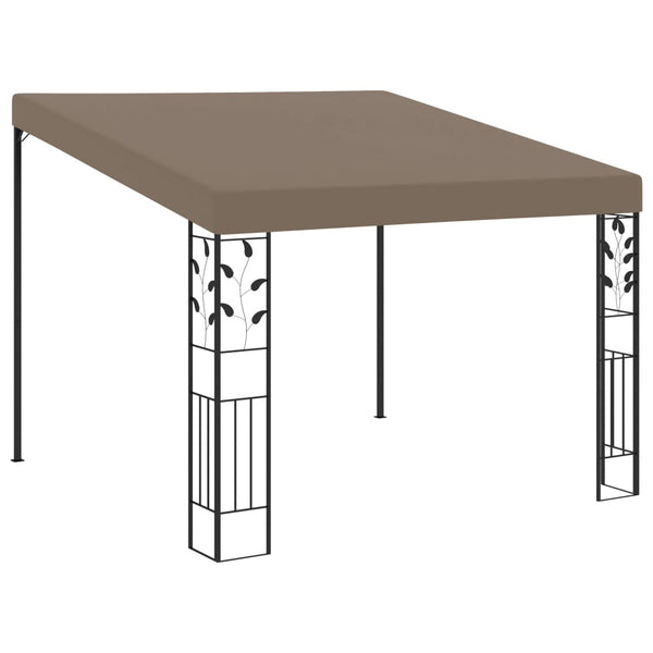 Gazebo de parede 3x3x2,5 m cinzento-acastanhado