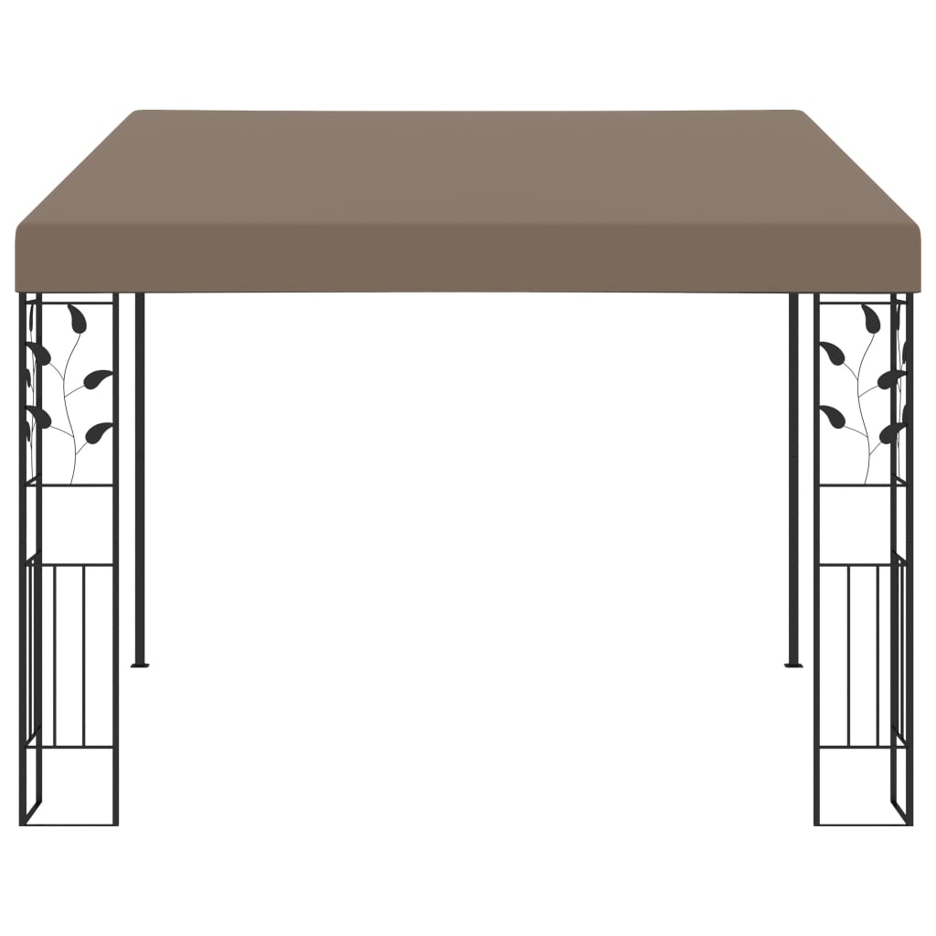 Gazebo de parede 3x3x2,5 m cinzento-acastanhado