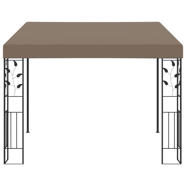 Gazebo de parede 3x3x2,5 m cinzento-acastanhado