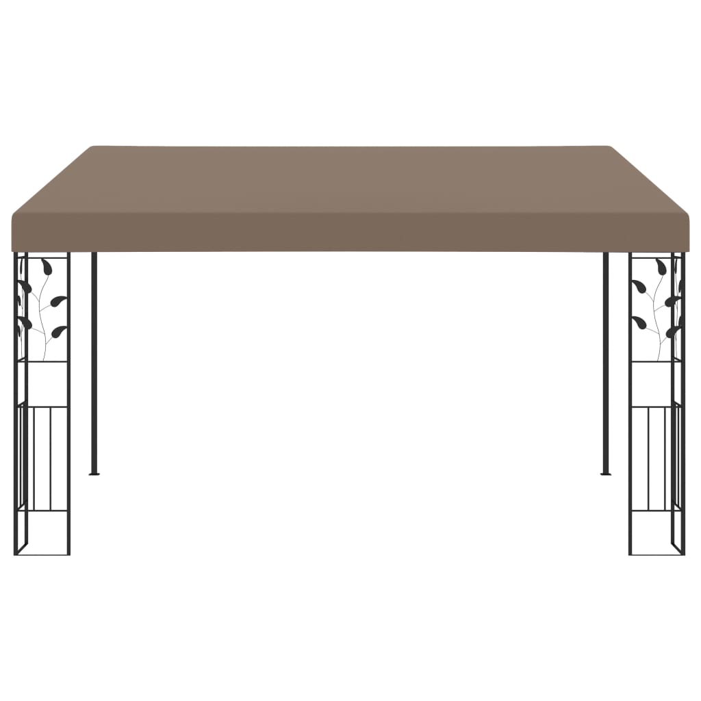 Gazebo de parede 4x3x2,5 m cinzento-acastanhado