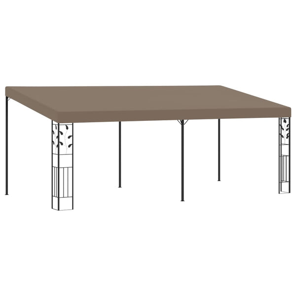 Gazebo de parede 6x3x2,5 m cinzento-acastanhado