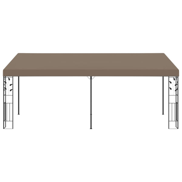 Gazebo de parede 6x3x2,5 m cinzento-acastanhado